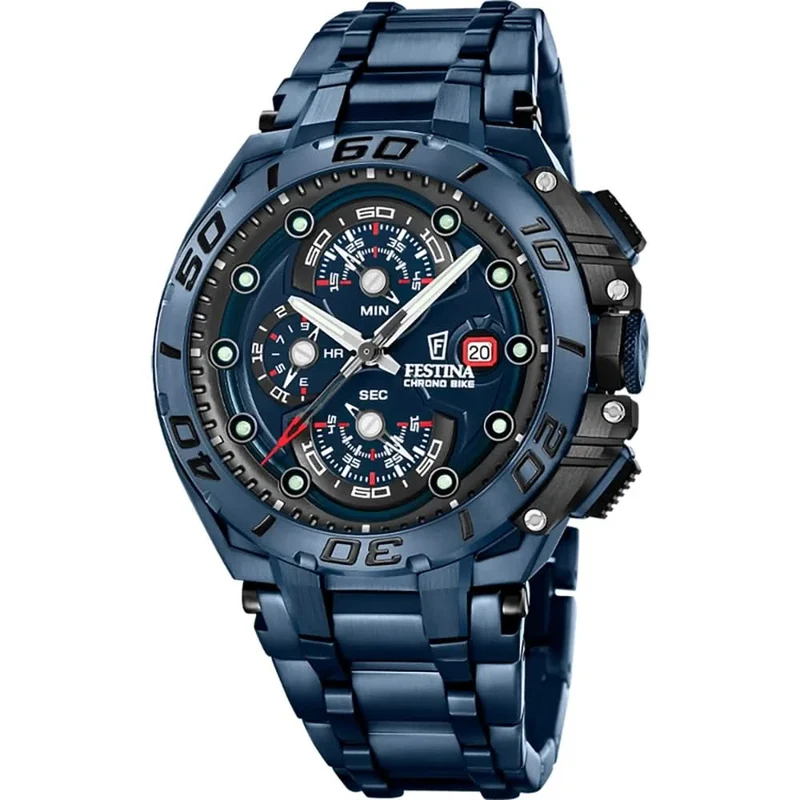 Festina Chrono Bike F20757/1 Herrenuhr • 20 bar Wasserdichtigkeit • Set mit Wechselband