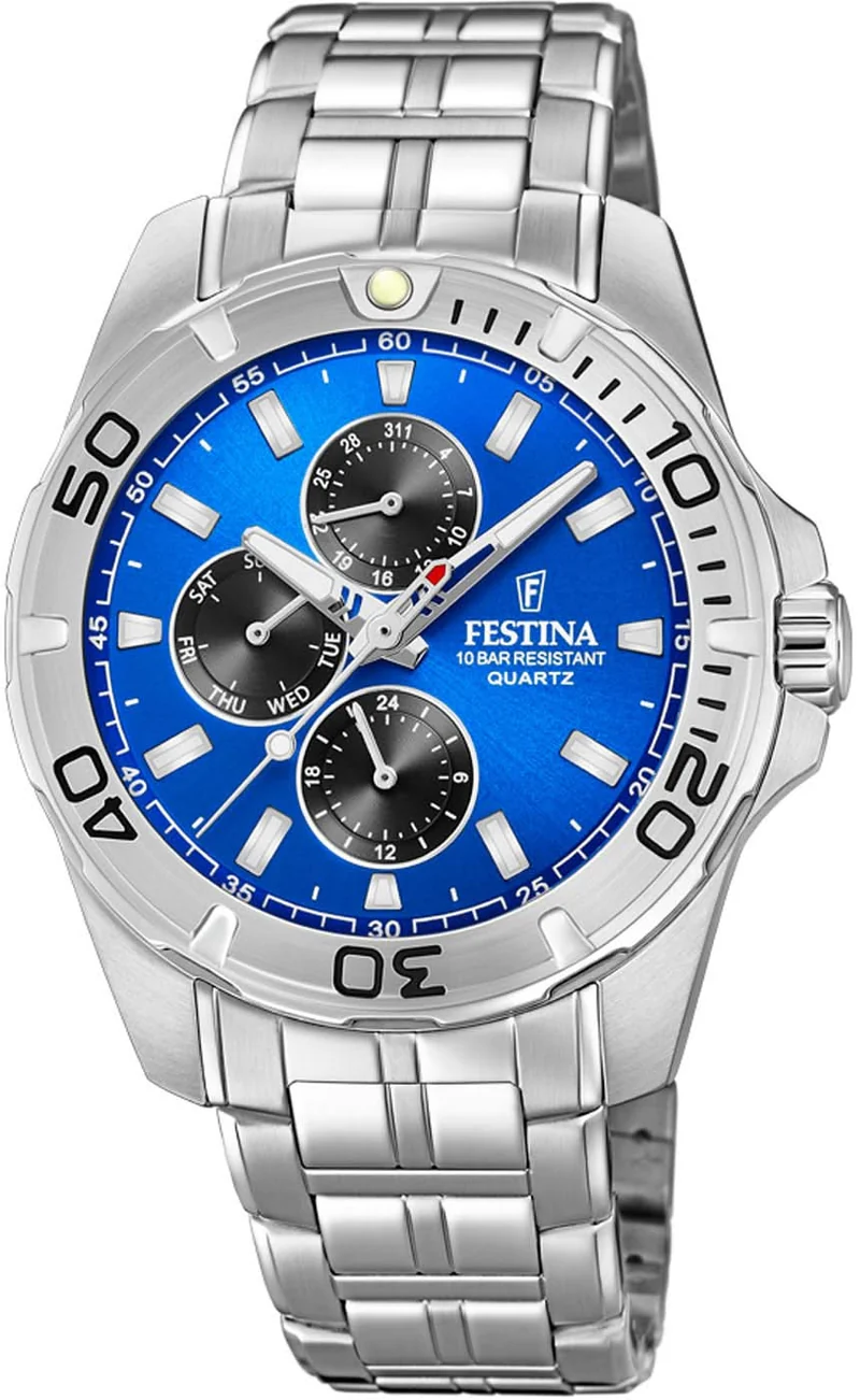 Festina Multifunction F20445/4 Herrenuhr • Blaues Zifferblatt • 10 ATM