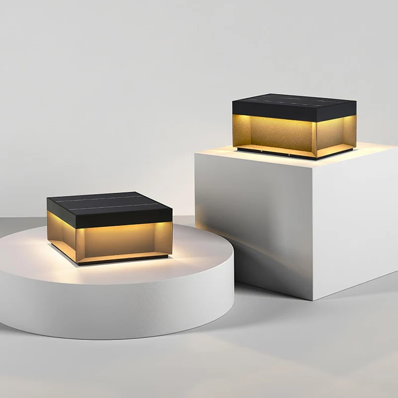 Solar Tuinpaal Verlichting Modern IP65 Zwart Aluminium Wegverlichting Waterdicht voor Tuin Oprit Terras | Sansoti