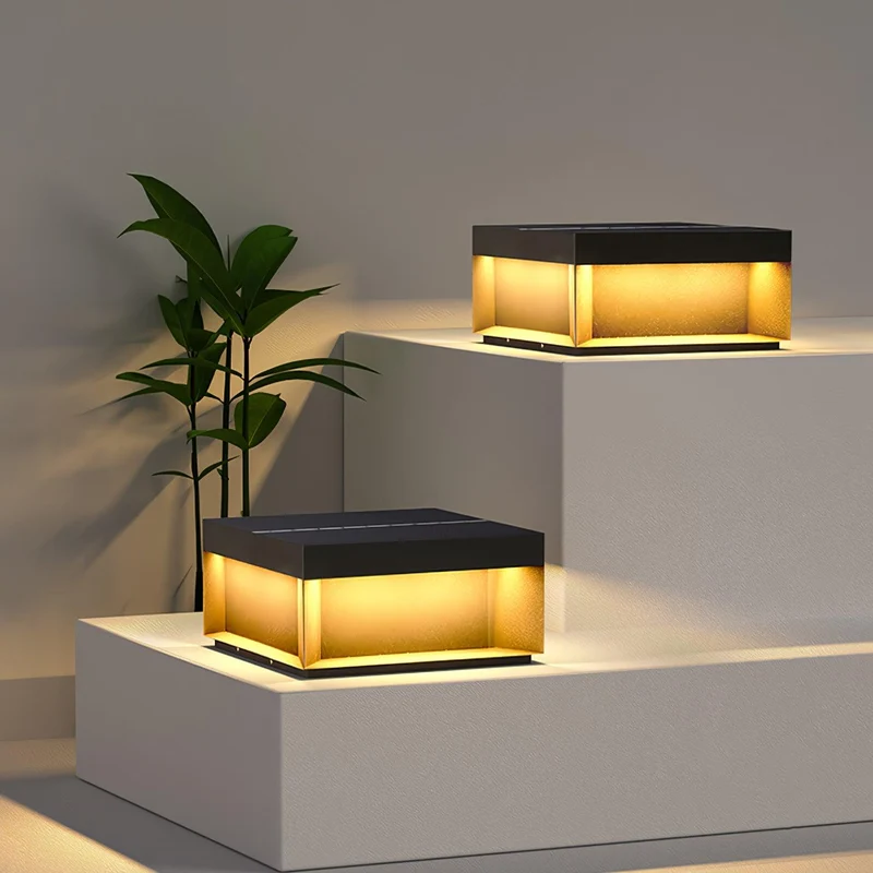 Solar Tuinpaal Verlichting Modern IP65 Zwart Aluminium Wegverlichting Waterdicht voor Tuin Oprit Terras | Sansoti