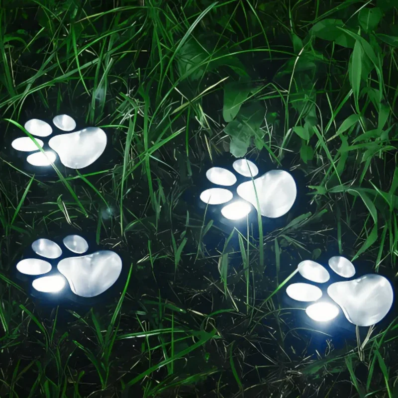Solar Tuinverlichting Pootafdruk Vormgegeven LED Warm Wit Decoratief Padlicht voor Buiten | Sansoti