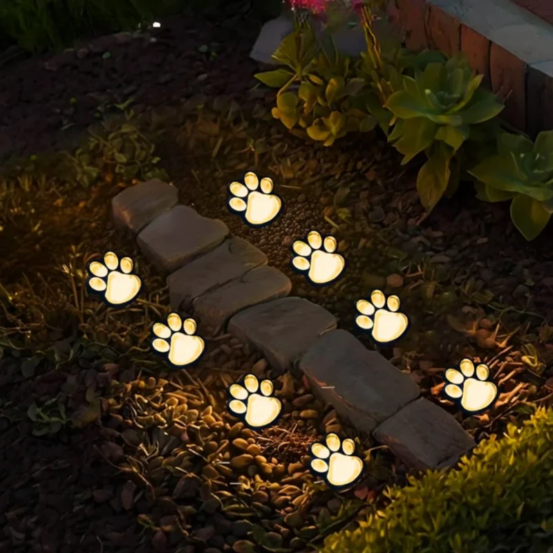 Solar Tuinverlichting Pootafdruk Vormgegeven LED Warm Wit Decoratief Padlicht voor Buiten | Sansoti
