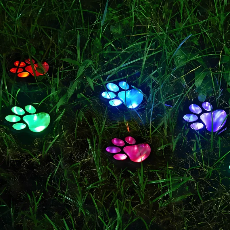Solar Tuinverlichting Pootafdruk Vormgegeven LED Warm Wit Decoratief Padlicht voor Buiten | Sansoti