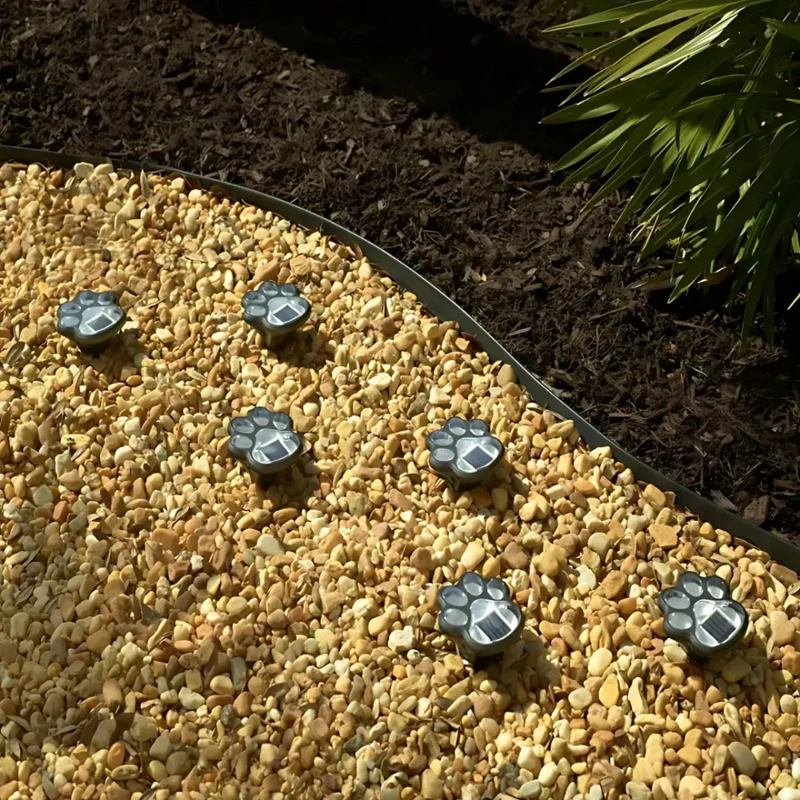 Solar Tuinverlichting Pootafdruk Vormgegeven LED Warm Wit Decoratief Padlicht voor Buiten | Sansoti