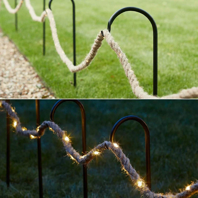 Natuurlijk Decoratief Hanfseil met Geïntegreerde LED-Lichtsnoer Warmwit 4,5 m Rustieke Sfeerlichtslinger voor Binnen en Buiten | Sansoti