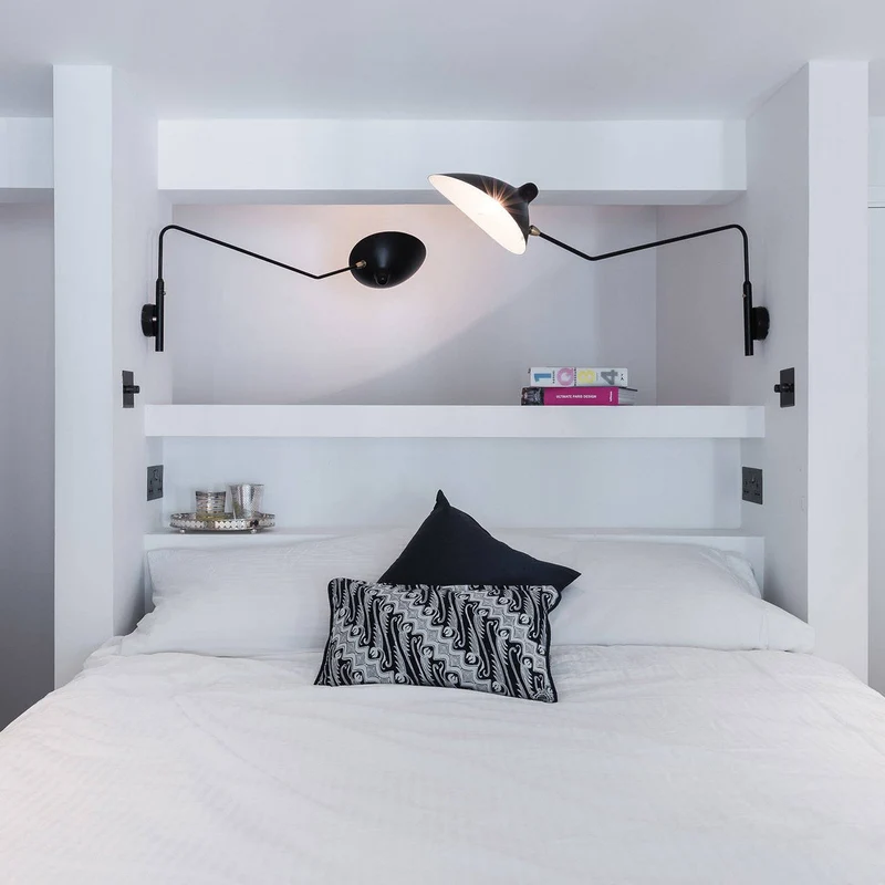 Wandlamp met Verstelbare Gelenkarm Zwart Modern Design voor Woonkamer Werkkamer Flur | Sansoti