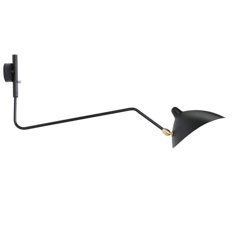 Wandlamp met Verstelbare Gelenkarm Zwart Modern Design voor Woonkamer Werkkamer Flur | Sansoti
