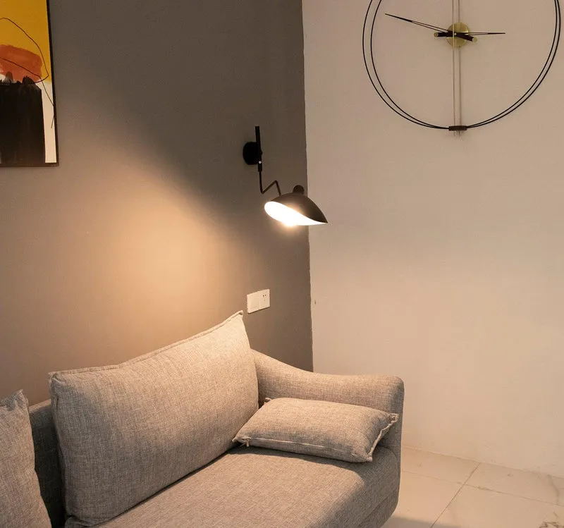 Wandlamp met Verstelbare Gelenkarm Zwart Modern Design voor Woonkamer Werkkamer Flur | Sansoti