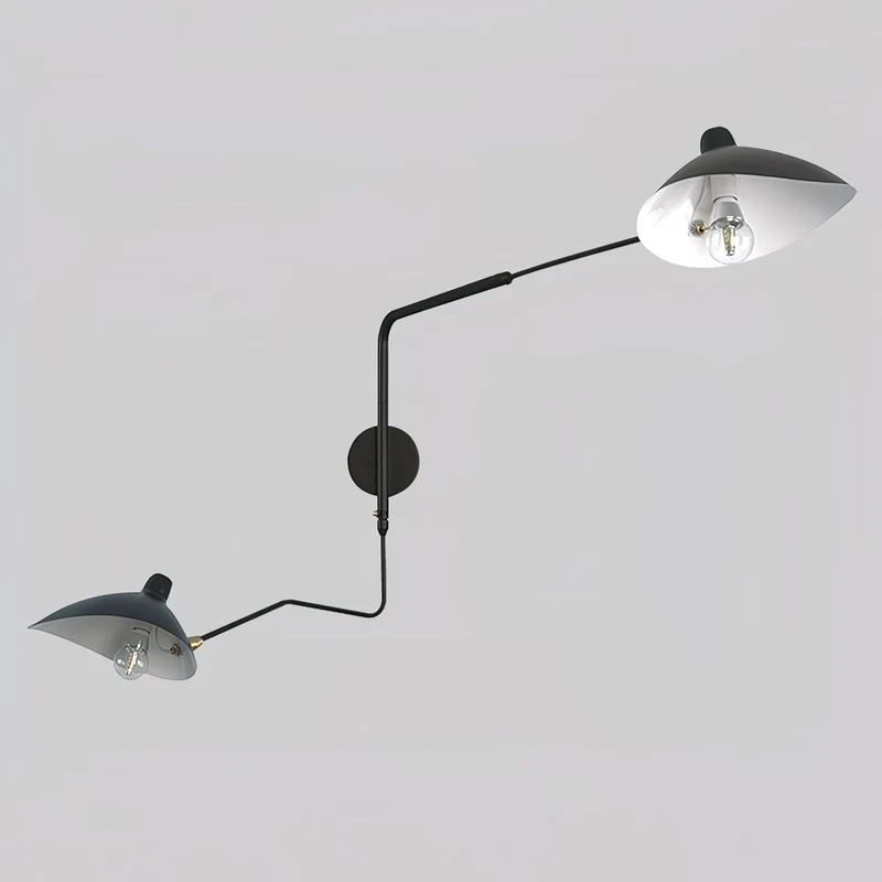 Wandlamp met Verstelbare Gelenkarm Zwart Modern Design voor Woonkamer Werkkamer Flur | Sansoti