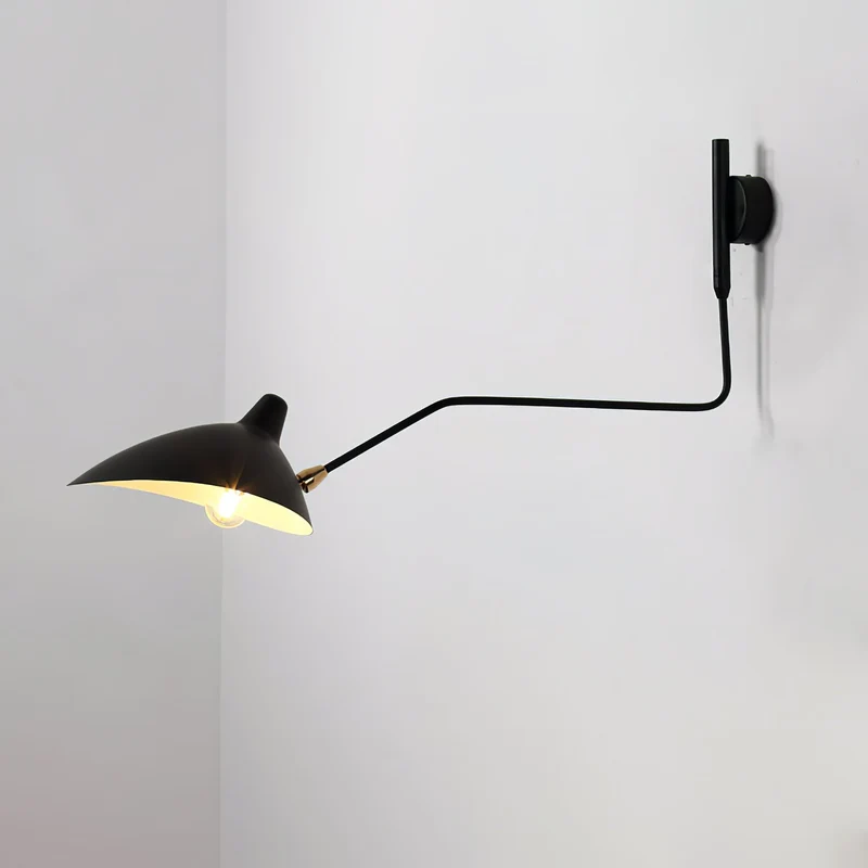 Wandlamp met Verstelbare Gelenkarm Zwart Modern Design voor Woonkamer Werkkamer Flur | Sansoti