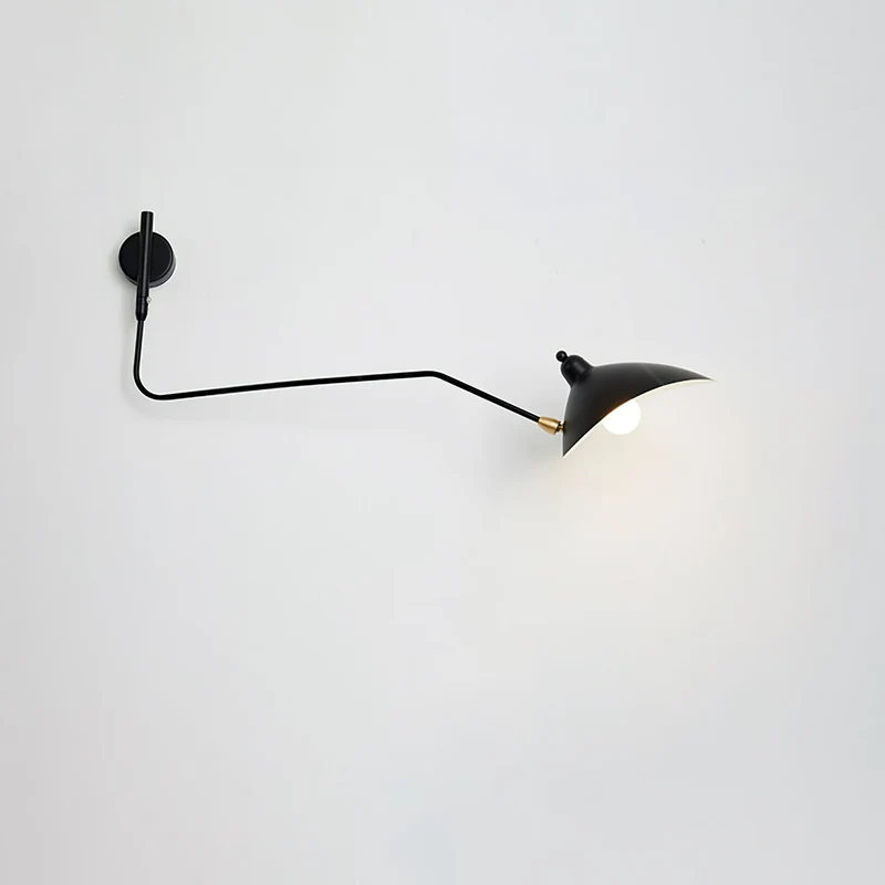 Wandlamp met Verstelbare Gelenkarm Zwart Modern Design voor Woonkamer Werkkamer Flur | Sansoti