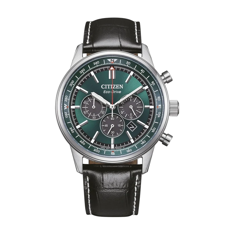 Citizen Classic Chronograph CA4720-01X Herrenuhr • Eco-Drive • Grünes Zifferblatt