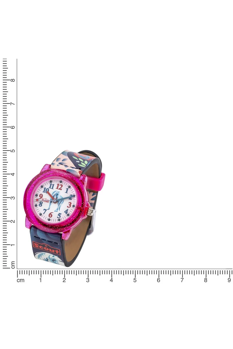 Scout Crystal 164000018 Mädchen-Uhr • Pädagogisches Lernzifferblatt • Einhorn-Motiv