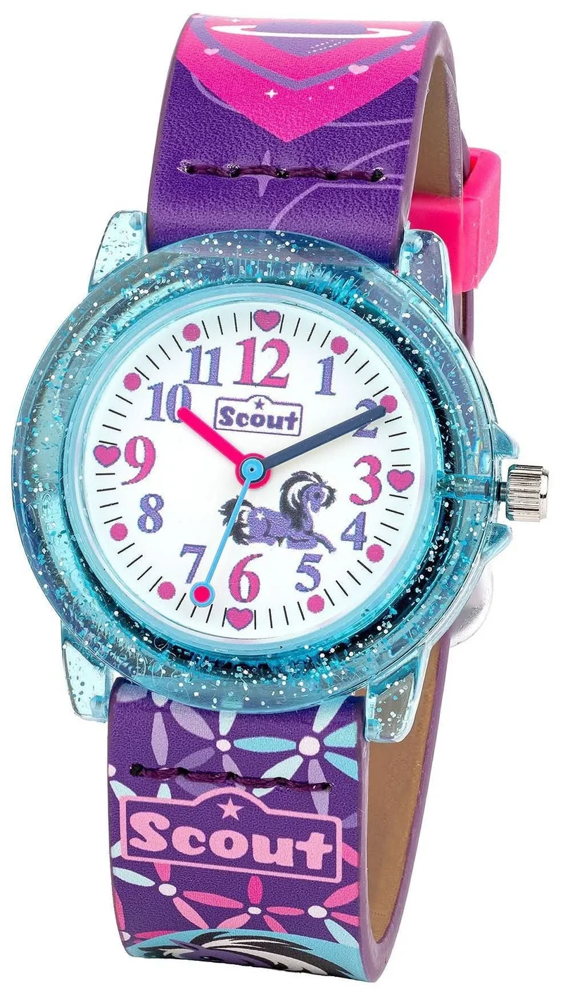 Scout Action Boys Dino 164000211 Jungen-Uhr • Pädagogisches Lernzifferblatt • Robustes Textilband