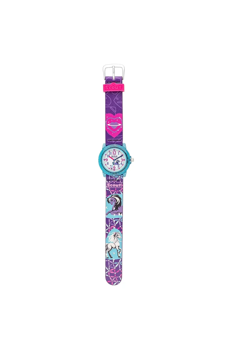 Scout Action Boys Dino 164000211 Jungen-Uhr • Pädagogisches Lernzifferblatt • Robustes Textilband