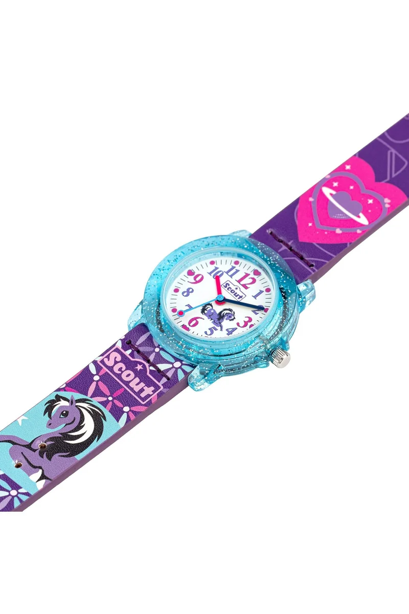 Scout Action Boys Dino 164000211 Jungen-Uhr • Pädagogisches Lernzifferblatt • Robustes Textilband