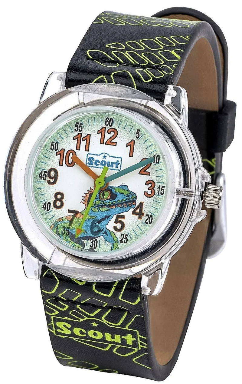 Scout Crystal Lizard 164000019 Jungen-Uhr • Lernzifferblatt • 5 Bar wasserdicht