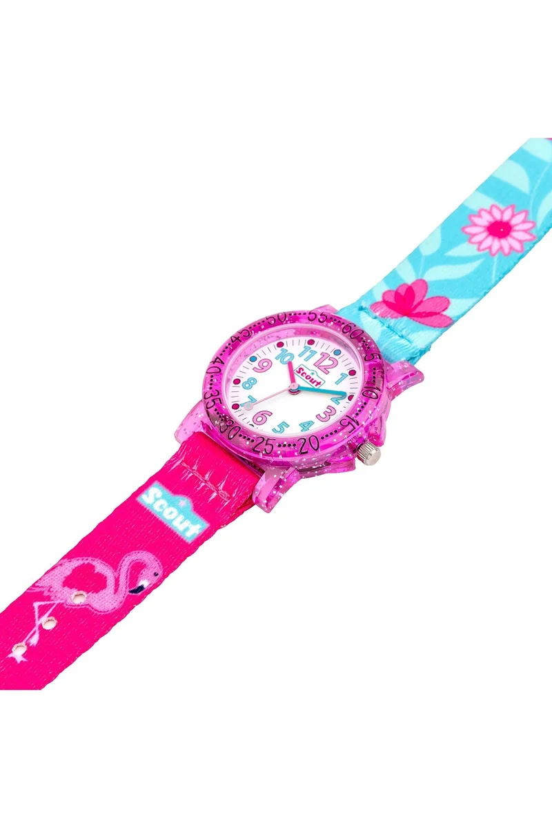 Scout IT Collection Flamingo 164000027 Mädchen-Uhr • Lernuhr