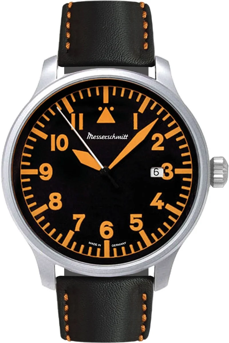 Messerschmitt Flieger ME-42OBL Herrenuhr • Historisches Flieger-Design • Made in Germany