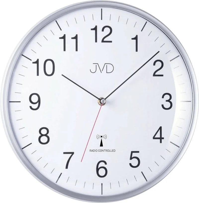 JVD Wanduhr 33 cm Ø Kunststoff • Moderne Funkuhr • Gut lesbar