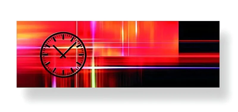 Dixtime Wanduhr 35x100 cm Aluminium • Modernes Design • Made in Germany