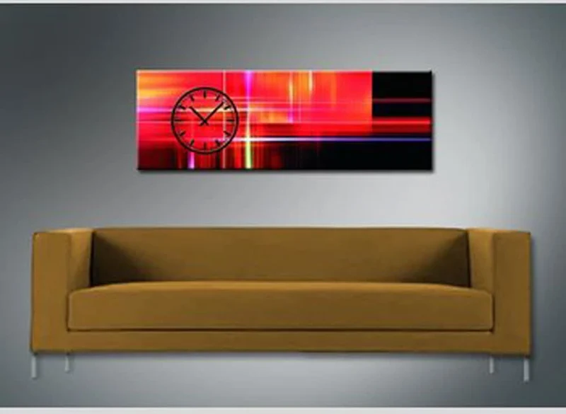 Dixtime Wanduhr 35x100 cm Aluminium • Modernes Design • Made in Germany