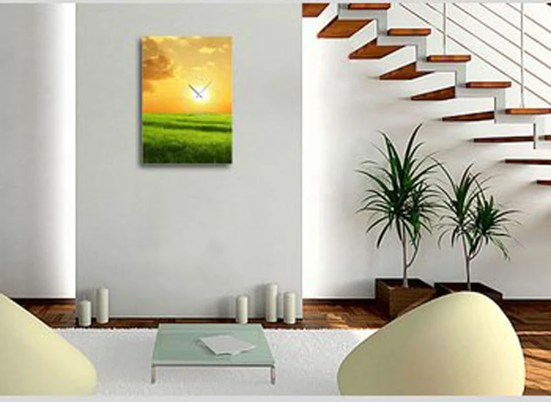 Dixtime Wanduhr 50x35 cm Aluminium • Geräuschloses Quarzuhrwerk • Modernes Design