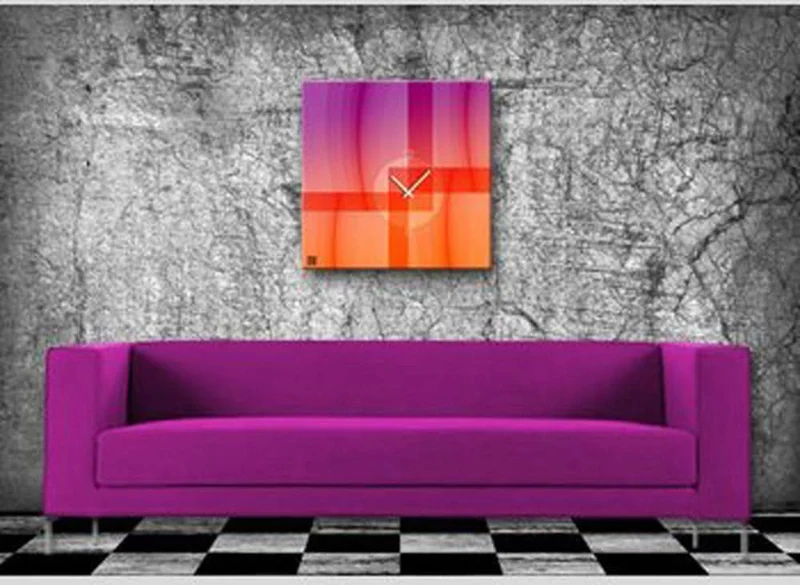 Dixtime Wanduhr 40x40 cm Aluminium • Modernes Design • Geräuschloses Quarzwerk
