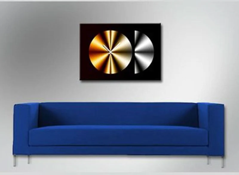 Dixtime Wanduhr 35x50 cm Aluminium • Lautloses Quarzwerk • Handgefertigt