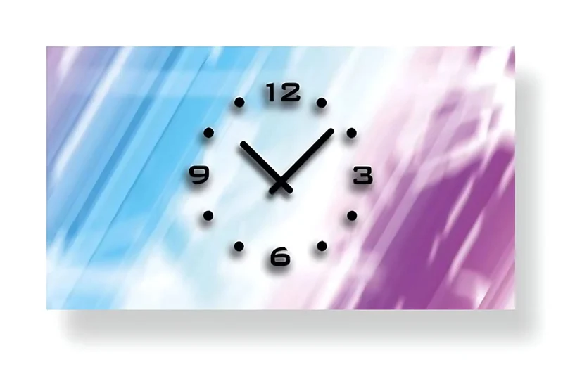 Dixtime Wanduhr 48x28 cm Aluminium • Geräuschloses Uhrwerk • Modernes 3D-Design