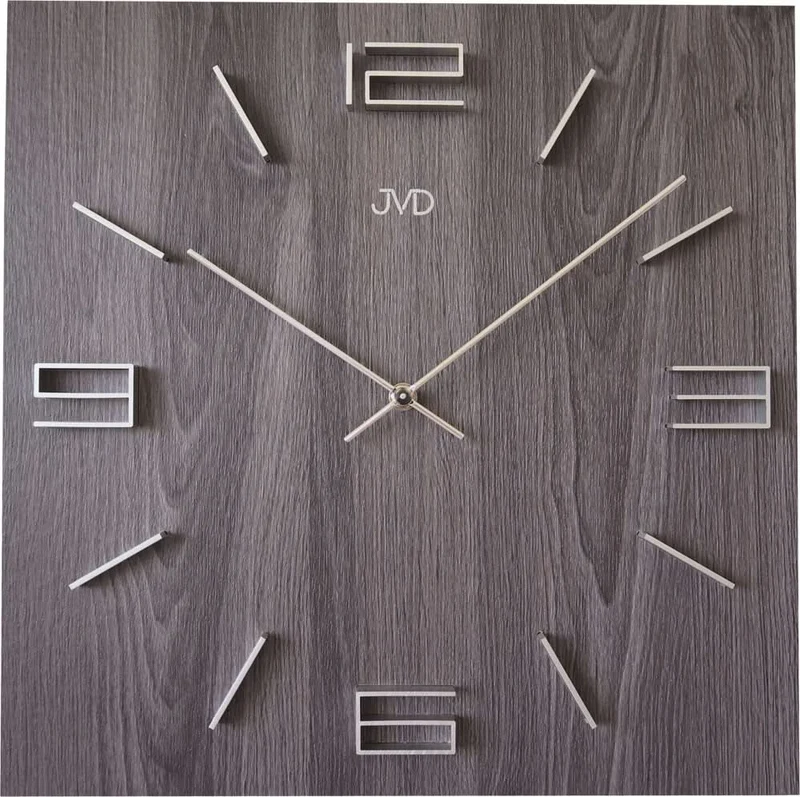 JVD Wanduhr 40x40 cm Holz • Modernes Design • Quarzwerk