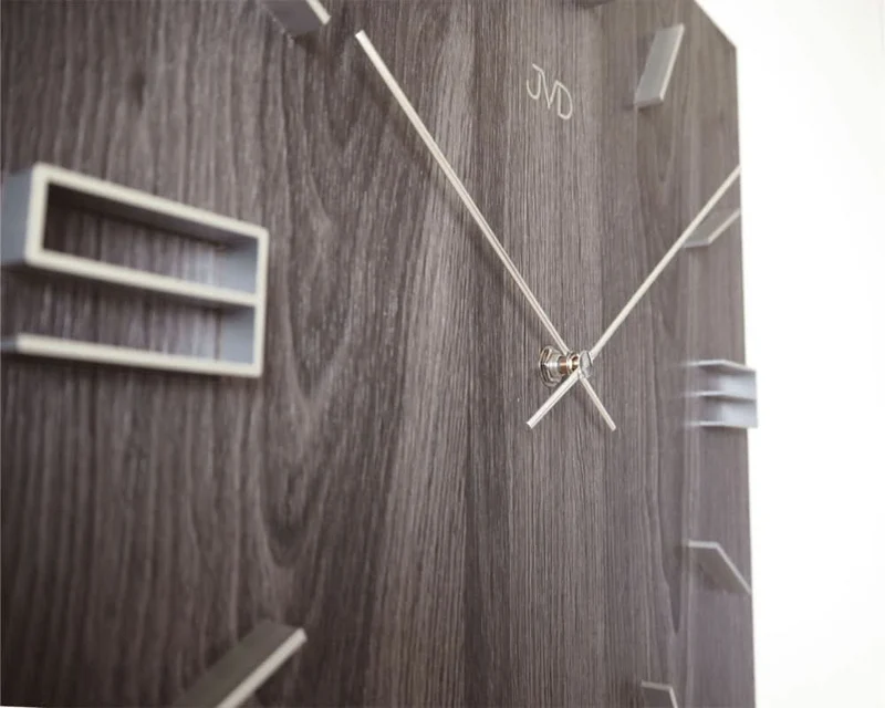 JVD Wanduhr 40x40 cm Holz • Modernes Design • Quarzwerk