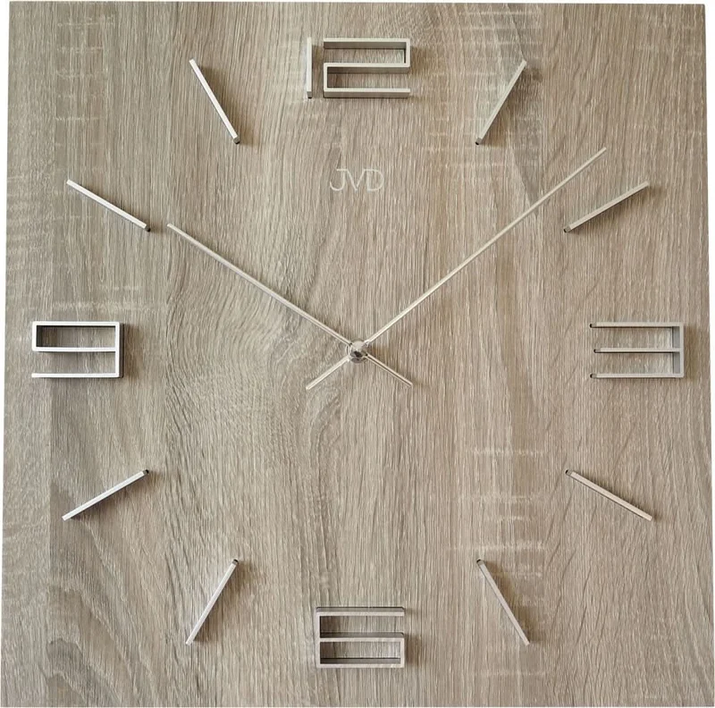 JVD Wanduhr 40x40 cm Holz • Modernes Design • Quarz Uhrwerk