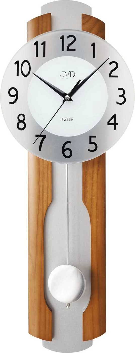 JVD Wanduhr 64x22x7 cm Holz • Geräuschloses Quarzwerk • Modernes Design