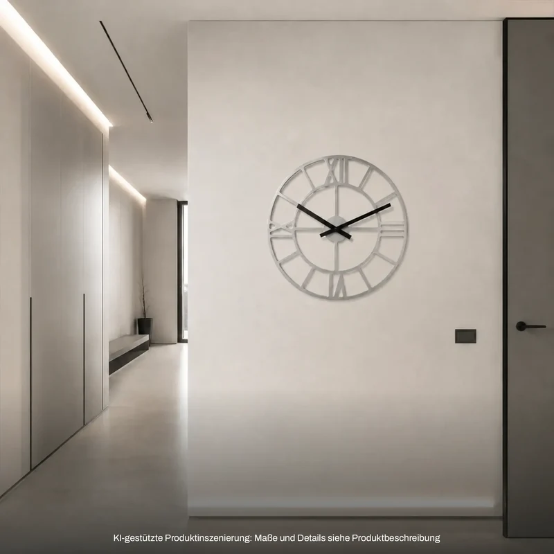 Hermle Wanduhr 50 cm Ø Holz • Minimalistische Eleganz • Transparentes Zifferblatt