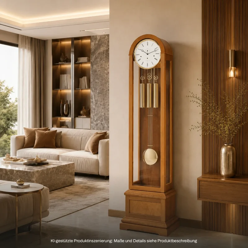 Hermle Standuhr 193x52x32 cm Holz • Westminster Glockenspiel • Nachtabschaltung