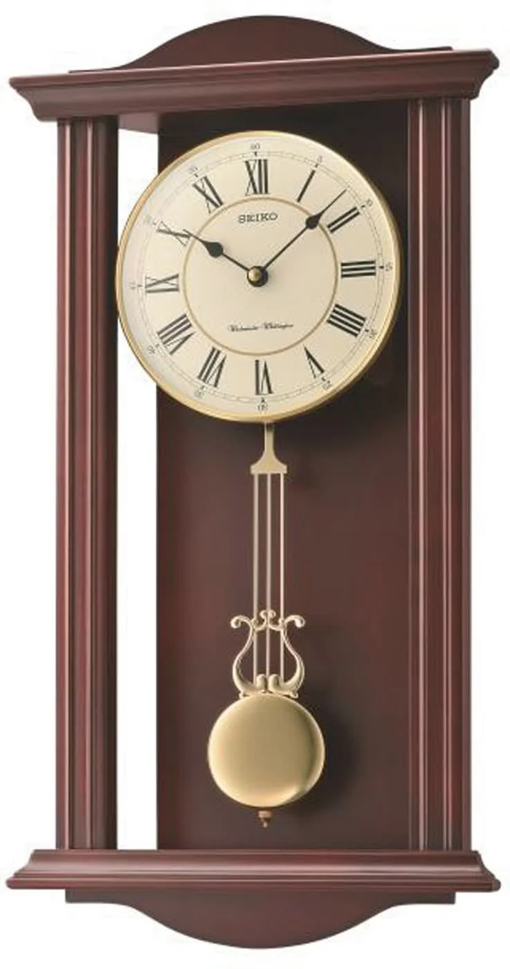 Seiko Wanduhr 56,5x30x11,4 cm Holz • Westminster & Whittington Melodien • Automatische Nachtabschaltung