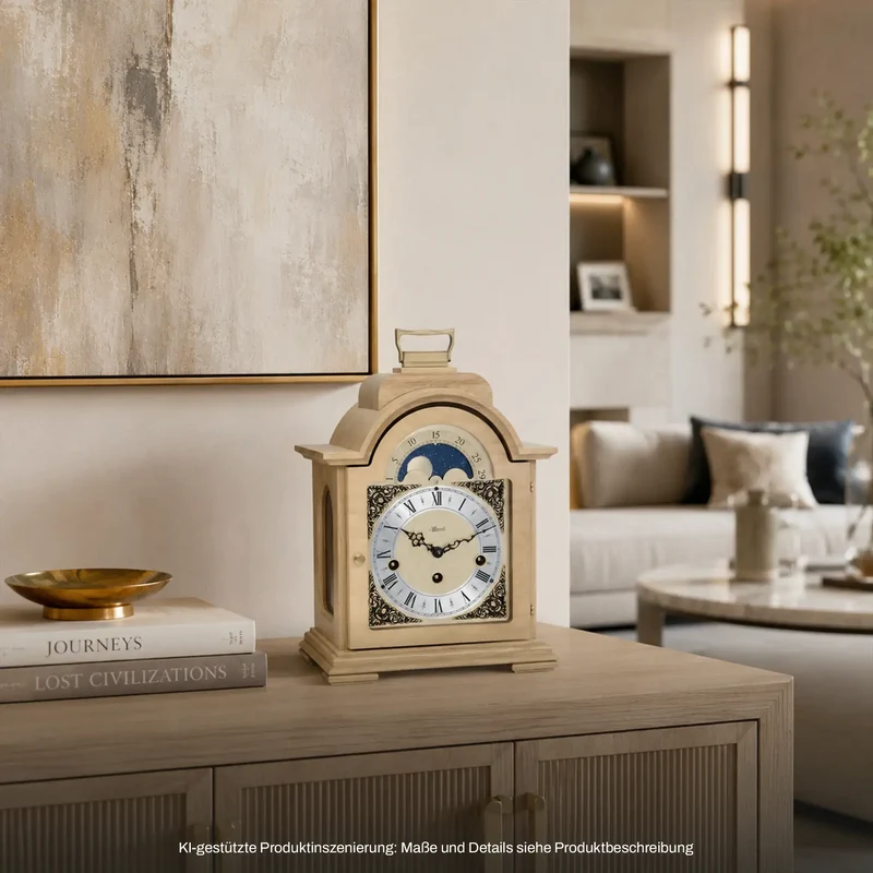 Hermle Tischuhr 30x21x14 cm Holz • Mondphase • Westminster-Melodie