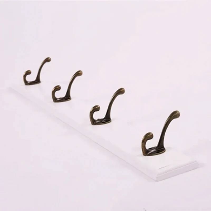 Houten Kapstok met 4 of 5 Haken voor Wandmontage in Wit Beige Bruin | Sansoti