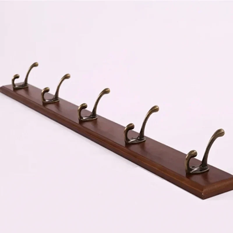 Houten Kapstok met 4 of 5 Haken voor Wandmontage in Wit Beige Bruin | Sansoti