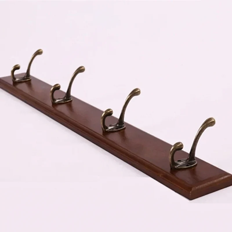 Houten Kapstok met 4 of 5 Haken voor Wandmontage in Wit Beige Bruin | Sansoti
