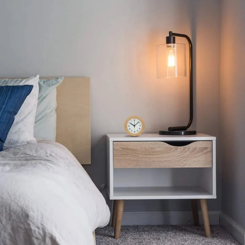 Houten Wekker Analoog Stil Uurwerk Natuurlijke Afwerking Minimalistisch Design | Sansoti