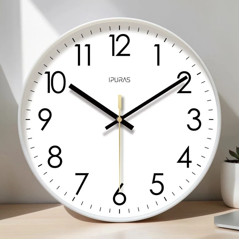 Scandinavische Wandklok Stil Uurwerk Minimalistisch Glas ABS Batterij Modern Interieur Woonkamer Slaapkamer Kantoor Tijdweergave Nordic Design | Sansoti