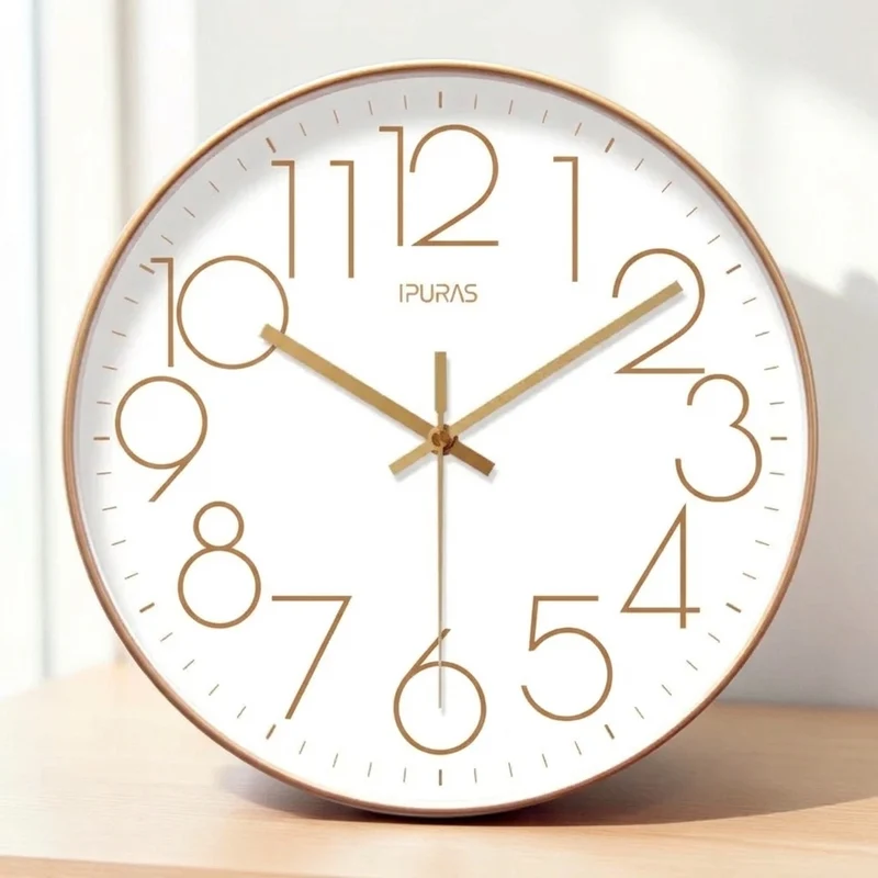 Scandinavische Wandklok Stil Uurwerk Minimalistisch Glas ABS Batterij Modern Interieur Woonkamer Slaapkamer Kantoor Tijdweergave Nordic Design | Sansoti