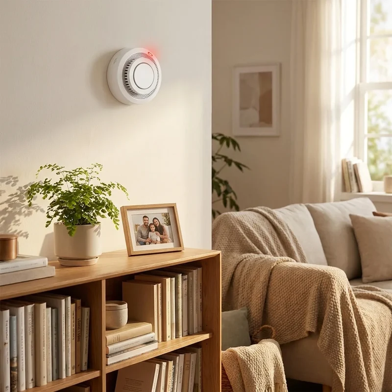 Slimme WiFi Rook- en Hittemelder met Bluetooth Koppeling en 85dB Alarm voor Binnen | Sansoti