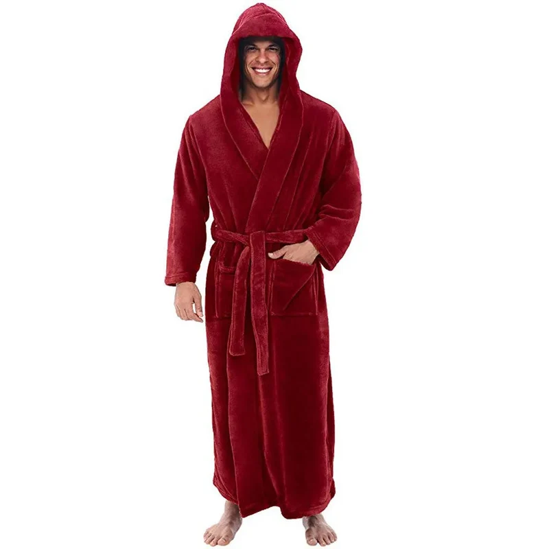 Badjas met Capuchon voor Heren – Zachte Pluche Ochtendjas in Relaxed Fit voor Warmte en Comfort | Sansoti