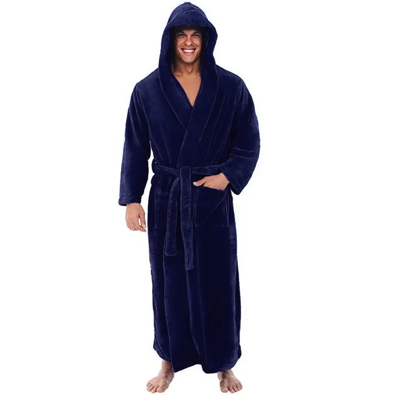 Badjas met Capuchon voor Heren – Zachte Pluche Ochtendjas in Relaxed Fit voor Warmte en Comfort | Sansoti