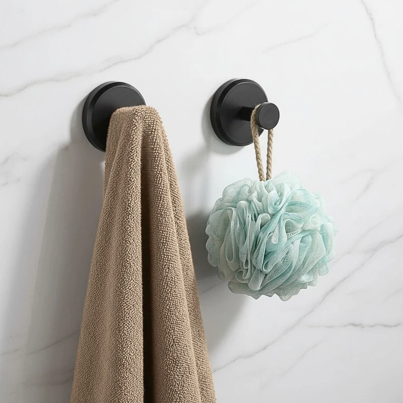 Zelfklevende Zuignap Haakjes Set van 4 voor Badkamer en Keuken | Handdoekhaak RVS Waterdicht voor Gladde Oppervlakken | Sansoti
