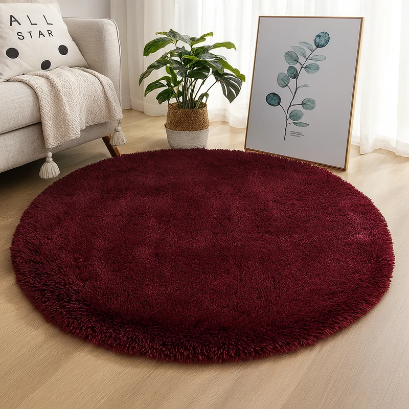 Rond Vloerkleed Zijde Wol Blend Neutrale Tinten Handgeweven Luxe Tapijt voor Woonkamer Slaapkamer Decoratief | Sansoti