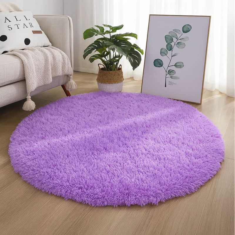 Rond Vloerkleed Zijde Wol Blend Neutrale Tinten Handgeweven Luxe Tapijt voor Woonkamer Slaapkamer Decoratief | Sansoti